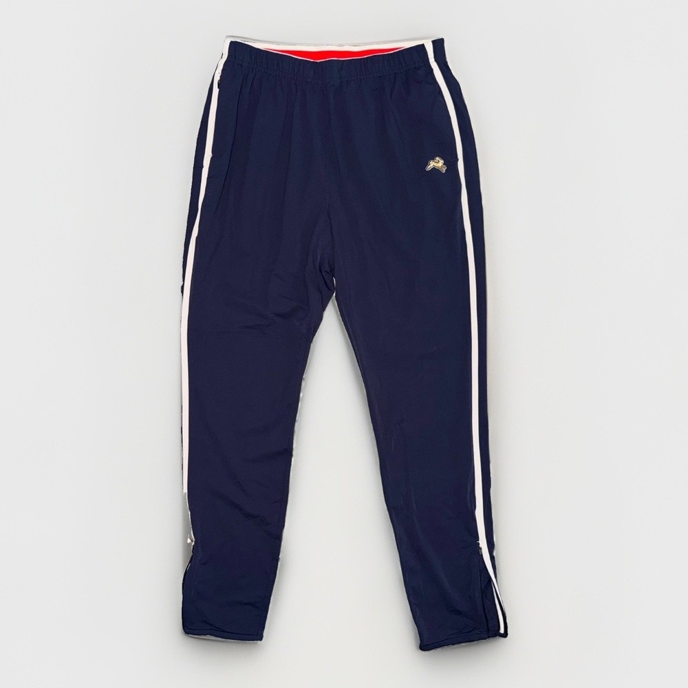 Tracksmith Women's Navy Blue Tapered Running Side Stripe Activewear Pants Size M